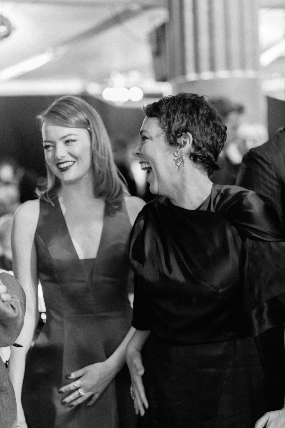 Emma Stone and Olivia Colman at the British Independent Film Awards