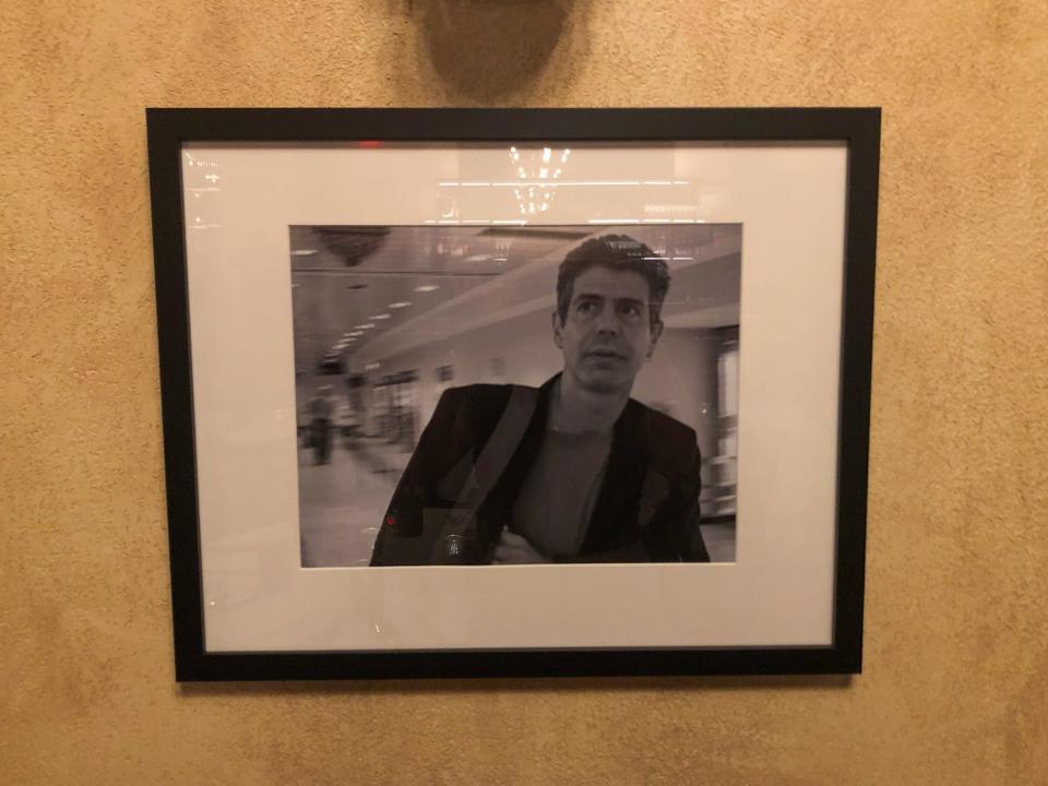 A photo of Anthony Bourdain on the wall at Les Halles