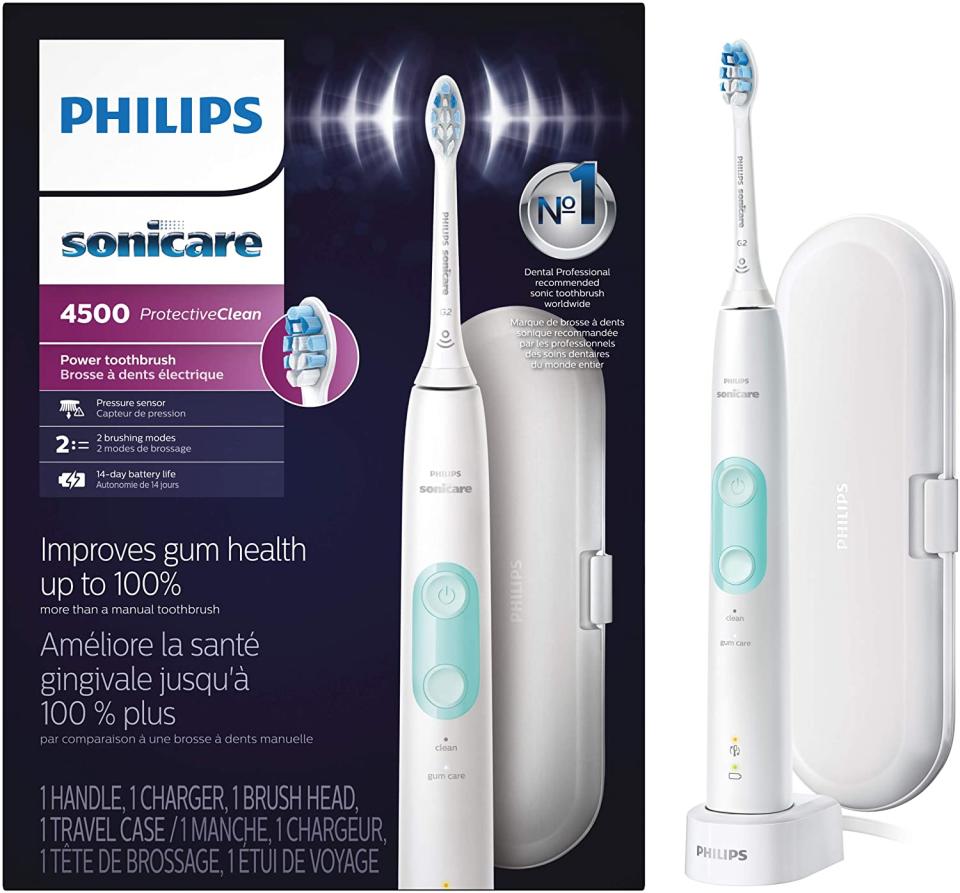 Philips Sonicare ProtectiveClean 4500 Gum Health Rechargeable Electric Toothbrush. Image via Amazon.