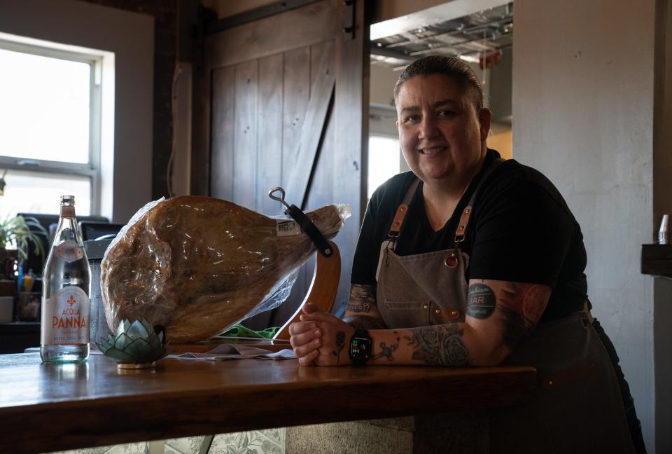 A portrait of Audrey Corley, April 4, 2024, at Dahlia Tapas Tequila & Wine on 2221 N. Seventh Street in Phoenix.