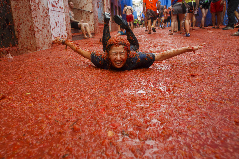 Tomatoes fly at the annual Tomatina Festival