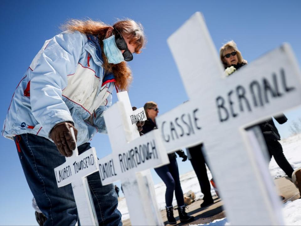 Names of the victims are seen at Columbine memorial (Getty Images)