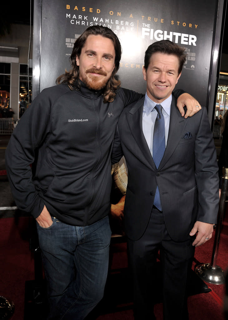 The Fighter LA Premiere 2010 Christian Bale Mark Wahlberg