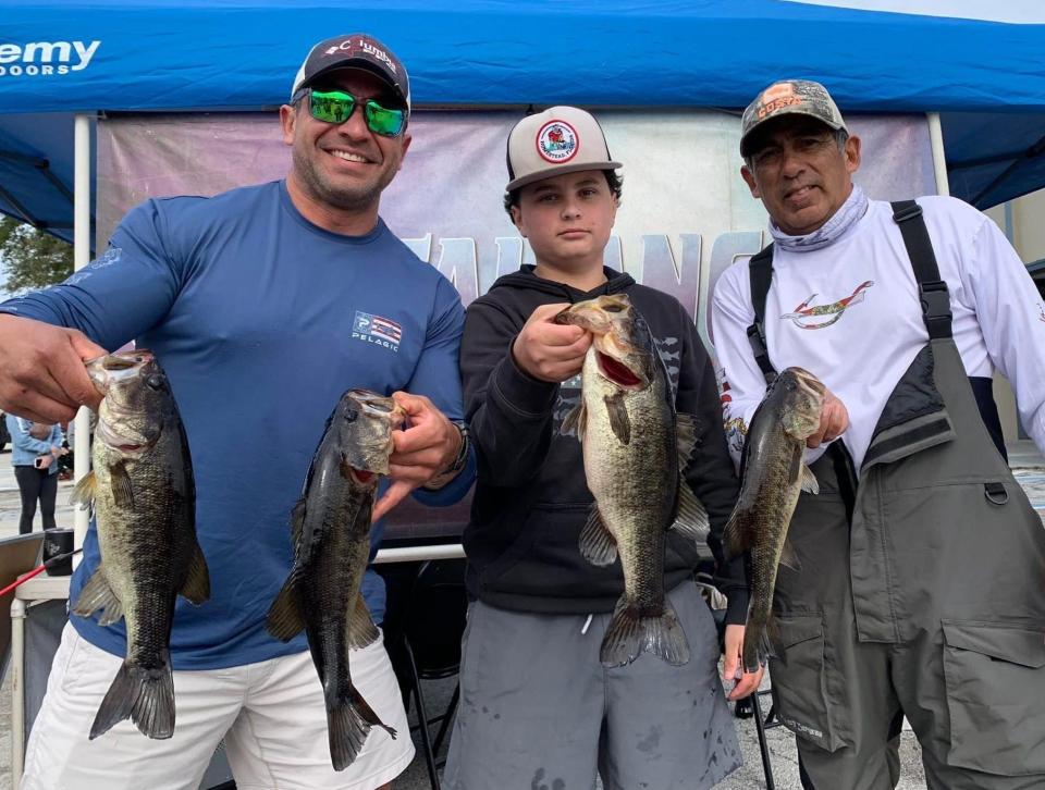 Three Ray Cardona generations from West Volusia, from left to right: Junior, III and Senior. They finished 10th in a bass tournament last weekend on Lake Monroe in Sanford.