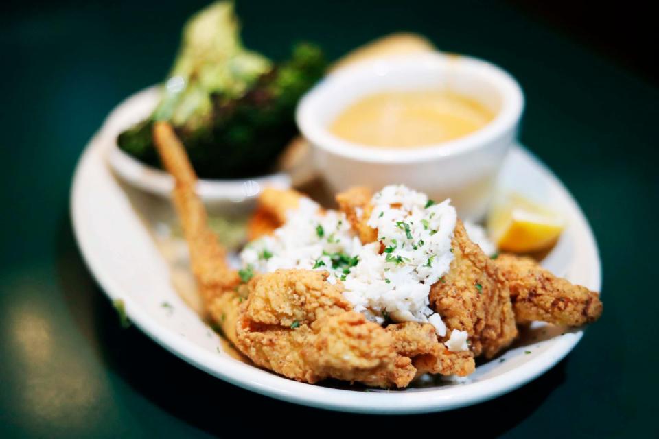 The Catfish Pauline-Louisiana Style is shown at The Half Shell at 688 S. Mendenhall Road in East Memphis on Aug. 16, 2023.