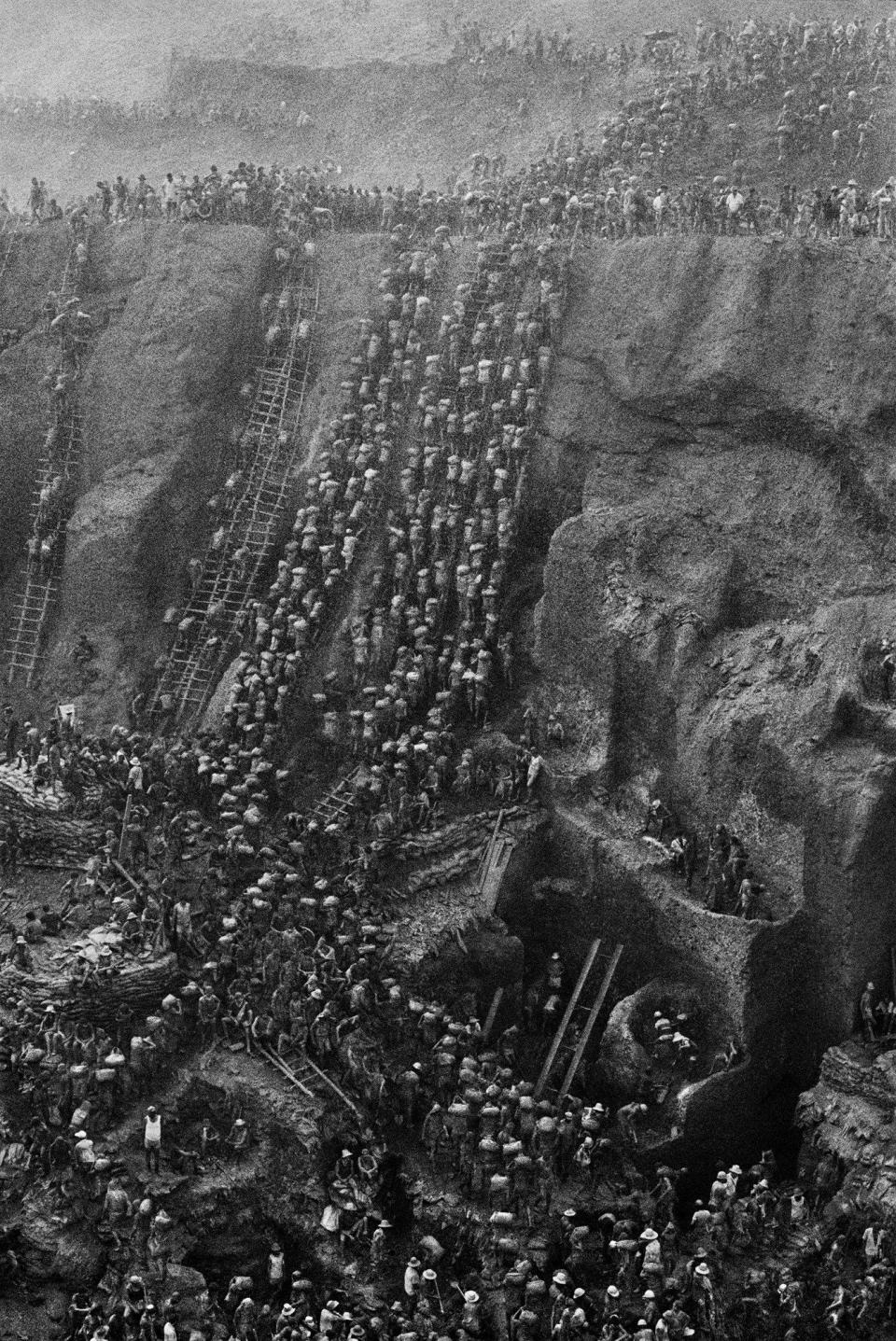 Gold miners in Serra Pelada, Brazil, 1986