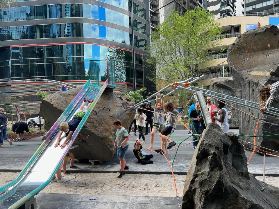 The new playground at Melbourne’s Southbank doesn’t look like the playgrounds of your childhood. Mike Hewson