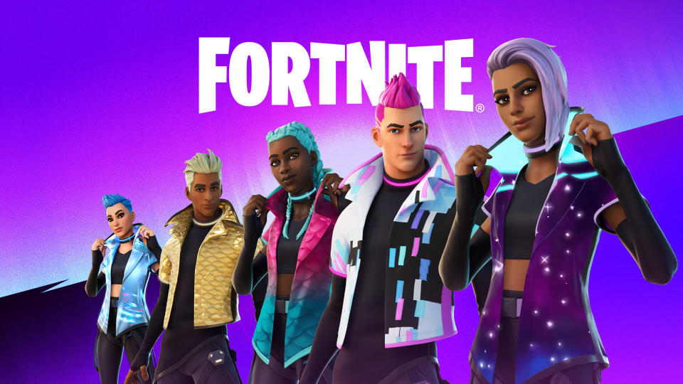 A line-up of Fortnite characters from the latest season