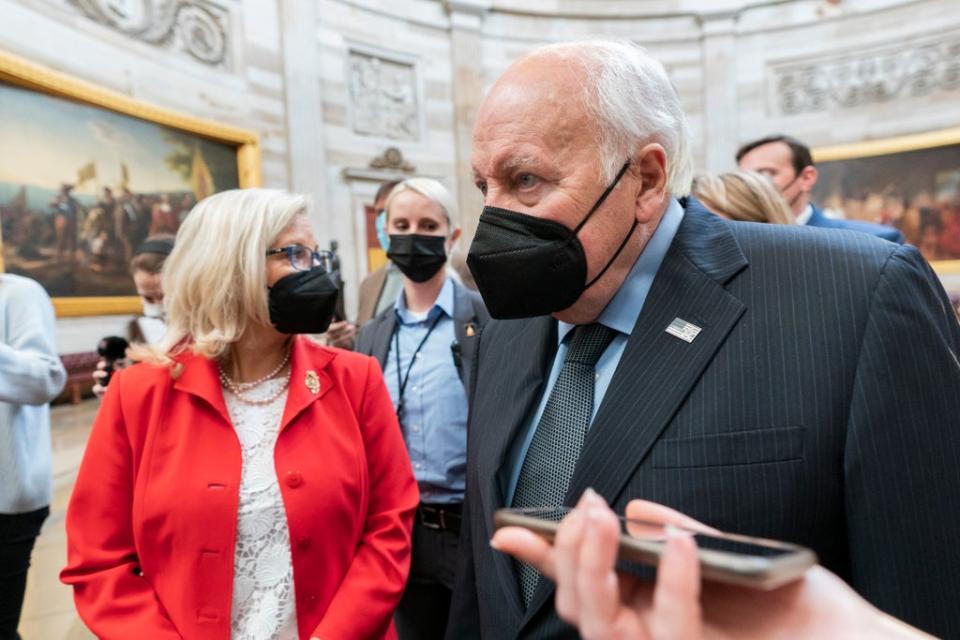 Dick Cheney and his daughter were the only Republicans who attended the anniversary of the Capitol insurrection (AP)