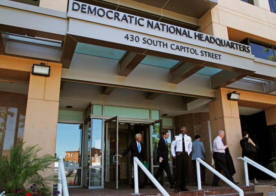 his Tuesday, June 14, 2016 file photo shows the entrance to the Democratic National Committee (DNC) headquarters in Washington.