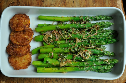 Thai Inspired Asparagus Salad with Fried Meyer Lemon