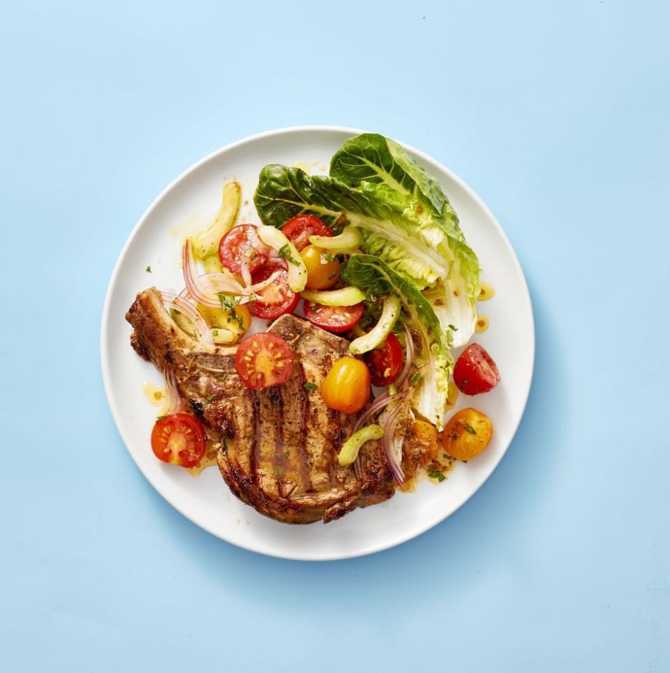 Pork Chops With Bloody Mary Tomato Salad