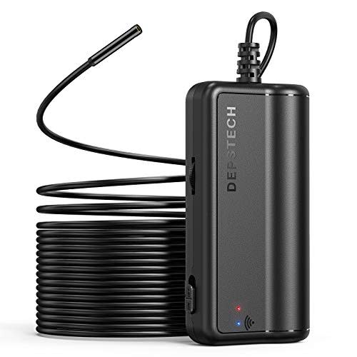 DEPSTECH Wireless Endoscope Camera, 5.5mm WiFi Borescope with 2200 mAh Battery, 1080P HD Semi-R…