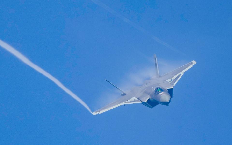 J-20 stealth fighter jet performs during the 2023 Changchun Air Show
