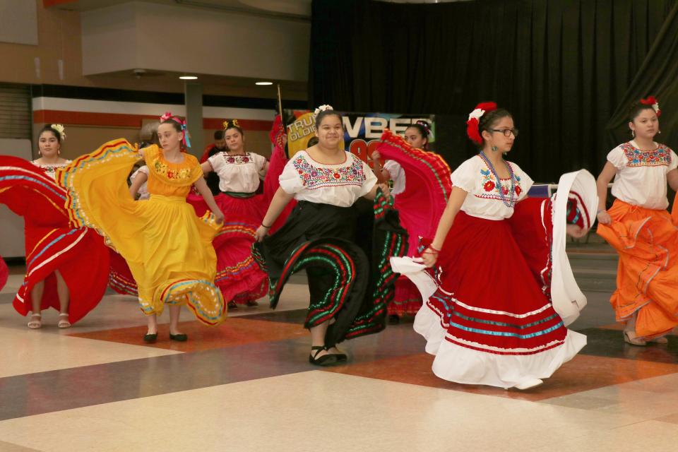 Sturgis-area children dance to traditional Hispanic music as part of Salsa Saturday on Jan. 28, 2023, during the inaugural  event at Sturgis Middle School.