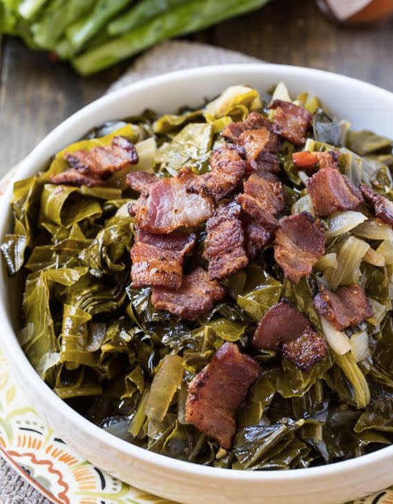 <strong>Get the <a href="https://spicysouthernkitchen.com/spicy-collard-greens/" target="_blank">Spicy Collard Greens recipe</a>&nbsp;from&nbsp;Spicy Southern Kitchen</strong>