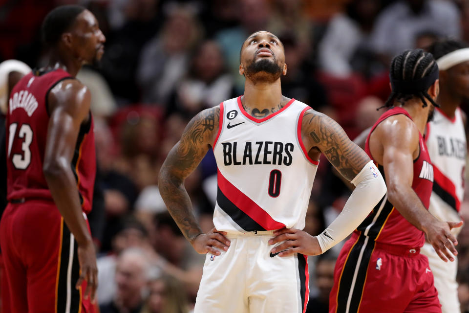 Damian Lillard can only wait until his fate is decided for him. (Photo by Megan Briggs/Getty Images)