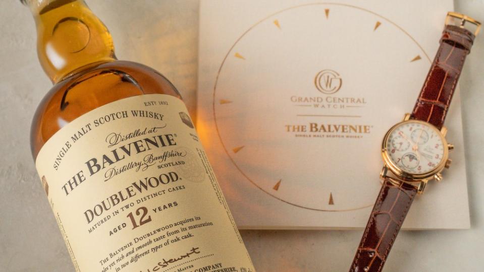 The Balvenie Single Malt Scotch Whiskey and Grand Central Watch have come together to create the perfect gift set.