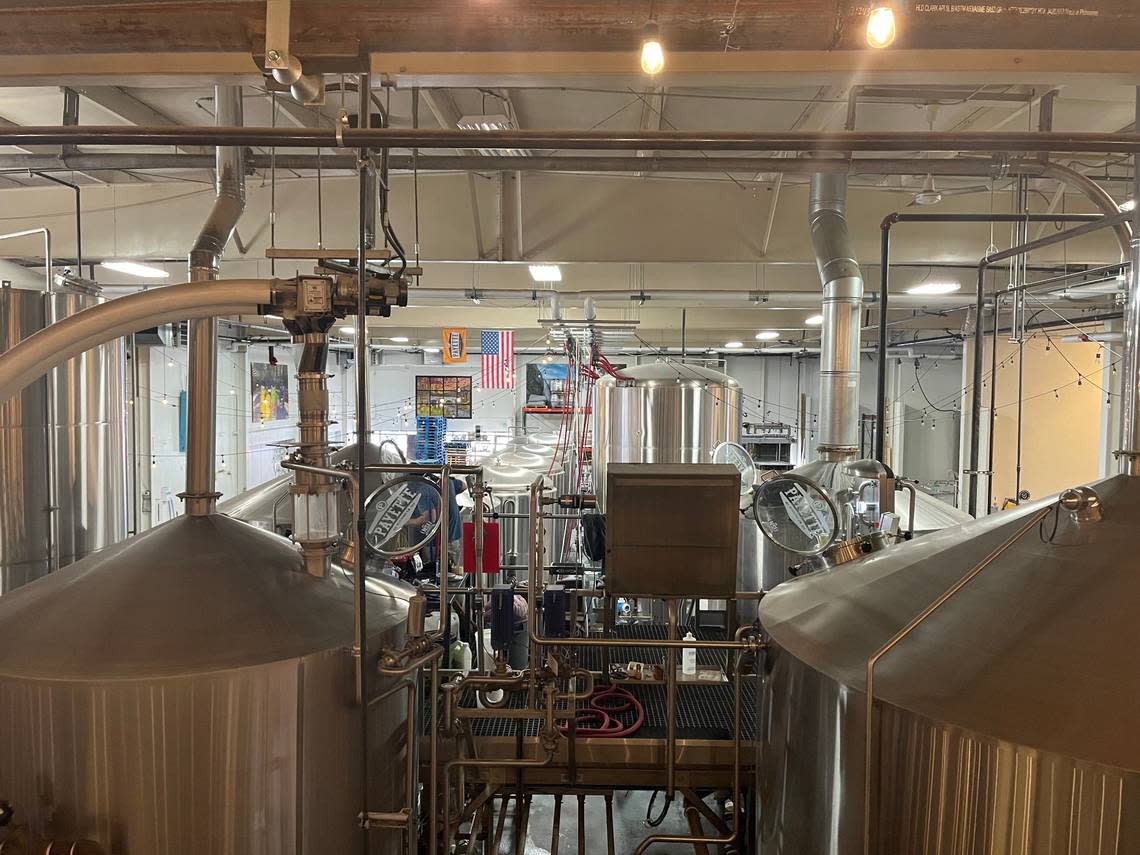 A view of the brewery from the mezzanine, which can be accessed during open hours and rented out for events.