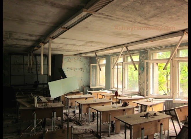 Inside Pripyat's School  Photo via Ashley Hardaway 