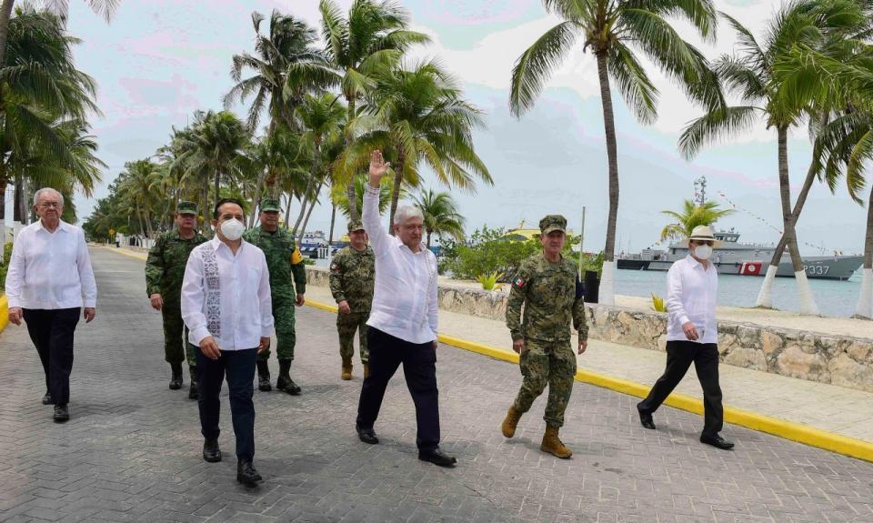 ISLAS MUJERES, QUINTANA ROO. 01JUNIO2020.- Andrés Manuel López Obrador, Presidente Constitucional de los Estados Unidos Mexicanos encabeza el Día de la Marina. FOTO: PRESIDENCIA/CUARTOSCURO.COM