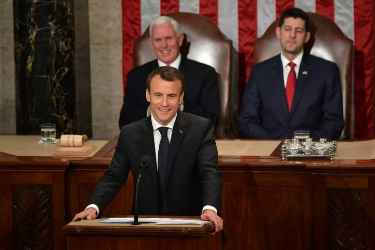 France's President Emmanuel Macron addressed a joint meeting of Congress after a two days of meetings with President Donald Trump sealed the growing bond between the two leaders