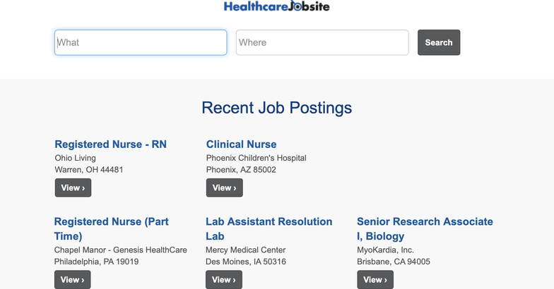 HealthcareJobsite site