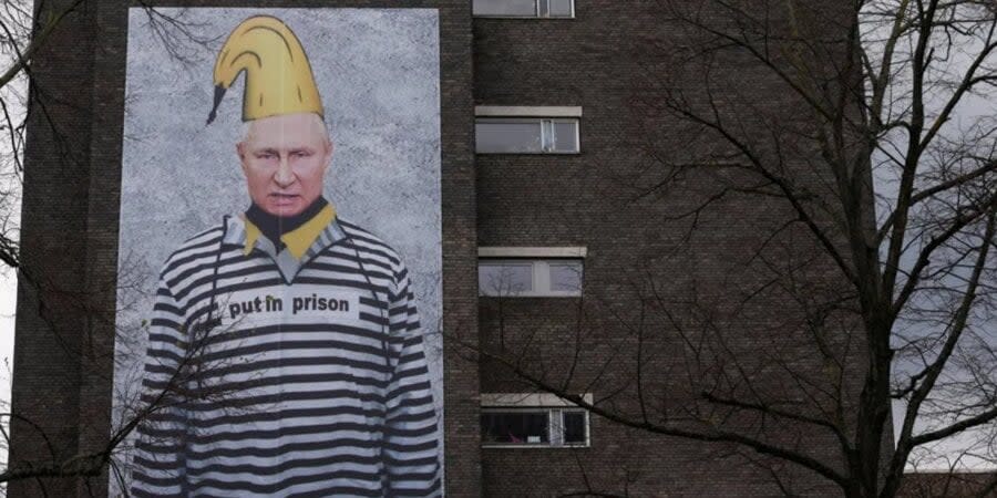A mural depicting Russian dictator Vladimir Putin in Cologne, Germany
