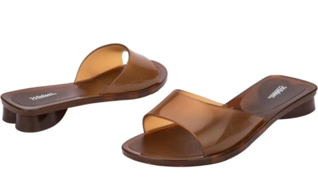 Melissa The Real Jelly Kim Sandal, $69, <a href="https://rstyle.me/+a-EMymizj4tLd6RiQexJjw" rel="nofollow noopener" target="_blank" data-ylk="slk:available here;elm:context_link;itc:0;sec:content-canvas" class="link ">available here</a>.