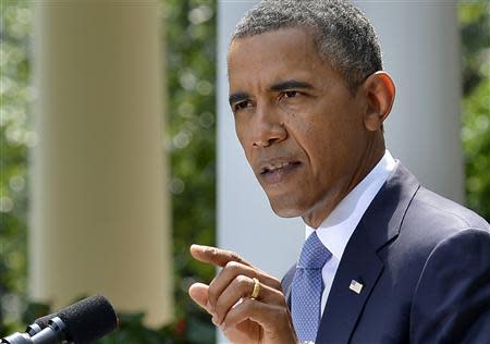 U.S. President Barack Obama makes remarks on the situation in Syria, at the Rose Garden of the White House in Washington August 31, 2013. REUTERS/Mike Theiler