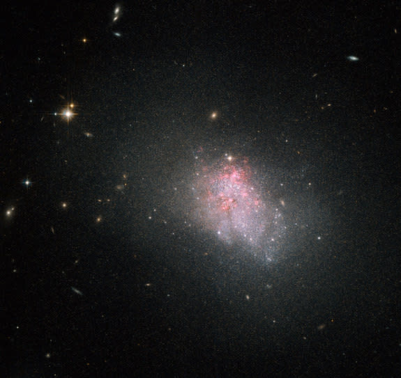 Dwarf Galaxy Churns out New Stars in Hubble Photo