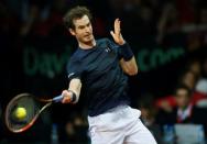 Tennis - Belgium v Great Britain - Davis Cup Final - Flanders Expo, Ghent, Belgium - 29/11/15 Men's Singles - Great Britain's Andy Murray in action during his match against Belgium's David Goffin Action Images via Reuters / Jason Cairnduff Livepic