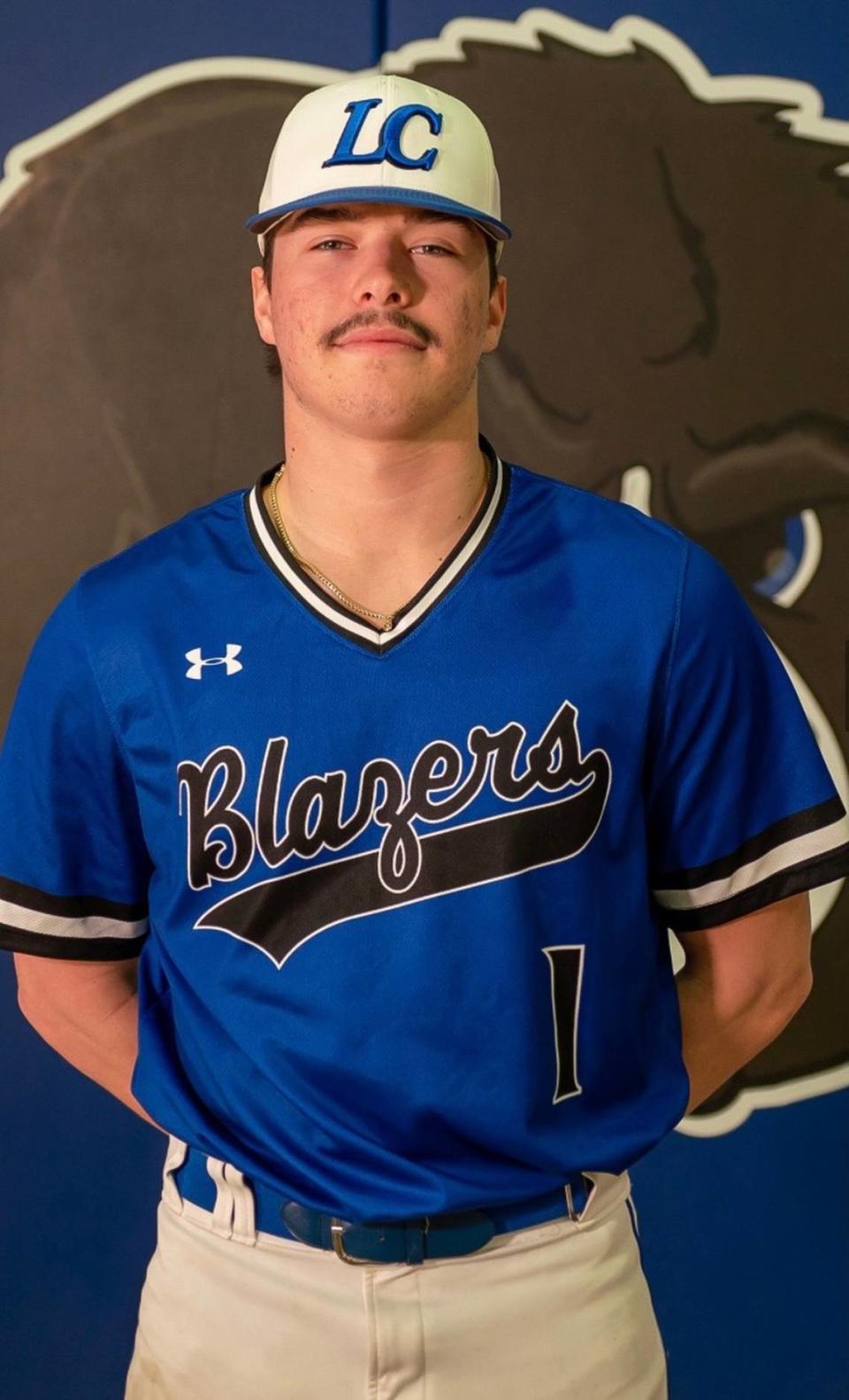 Pictured is Highland High School graduate and current Lewis and Clark Community College pitcher Blaise Pearson.