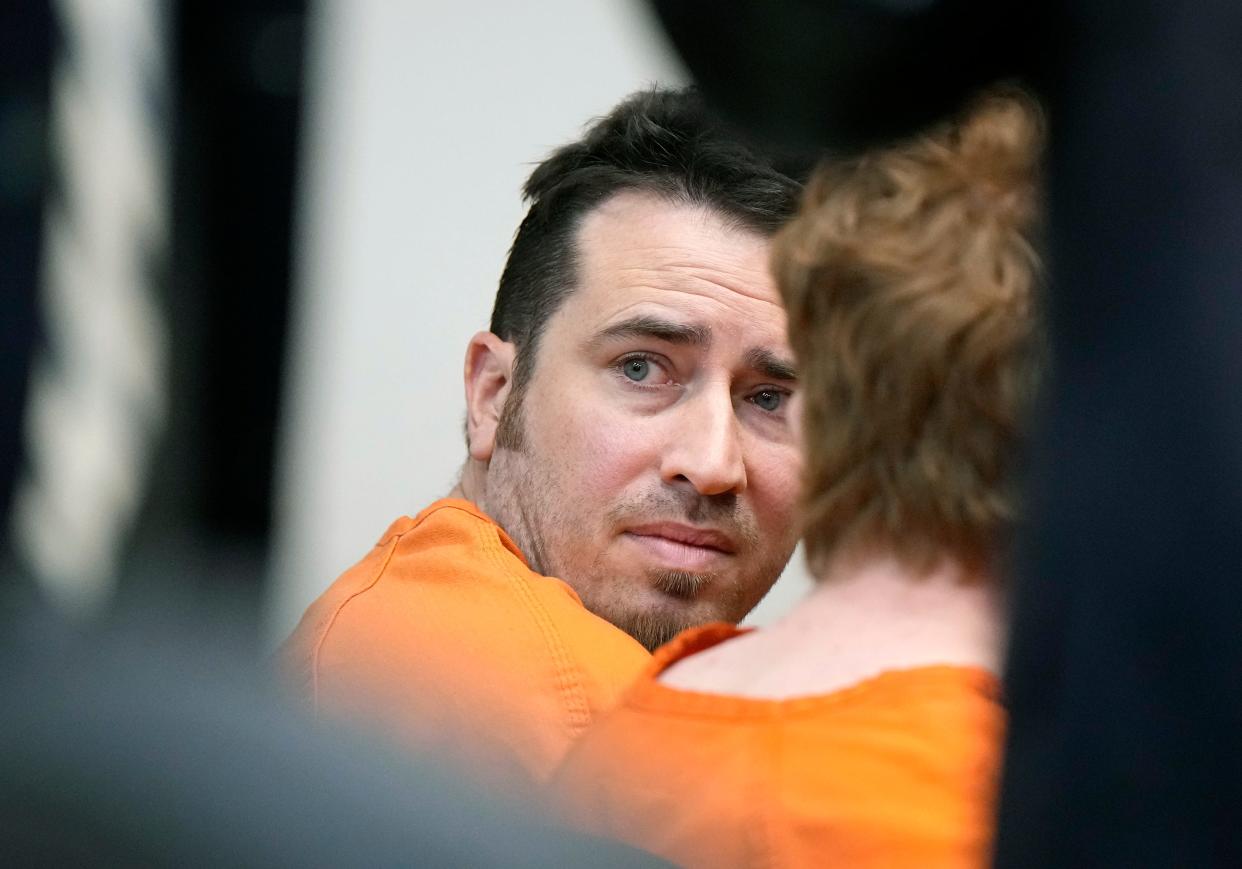 Arin Hankerd in court for a hearing before Judge Karen Foxman at the Justice Center in Daytona Beach, Thursday, Oct. 5, 2023.