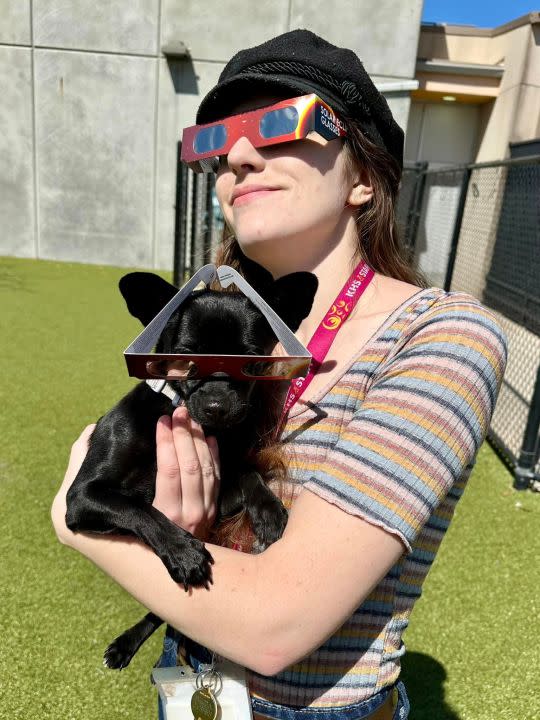 Dogs and staff at the Kansas Humane Society in Wichita during the eclipse (Courtesy: Kansas Humane Society)