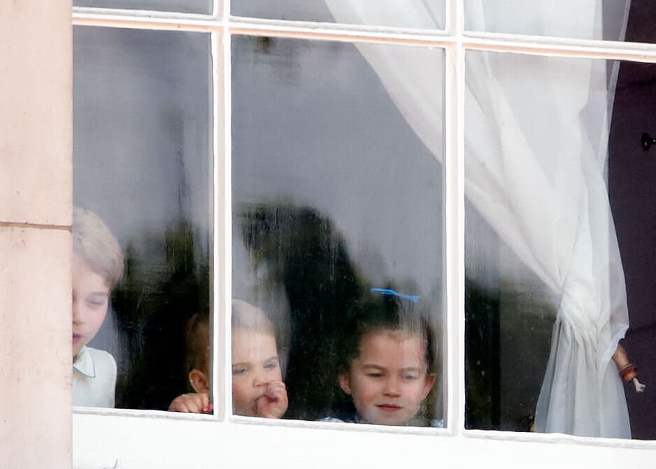 Prince Louis was seen sucking his thumb at The Trooping of the Colour on Saturday [Photo: Getty]