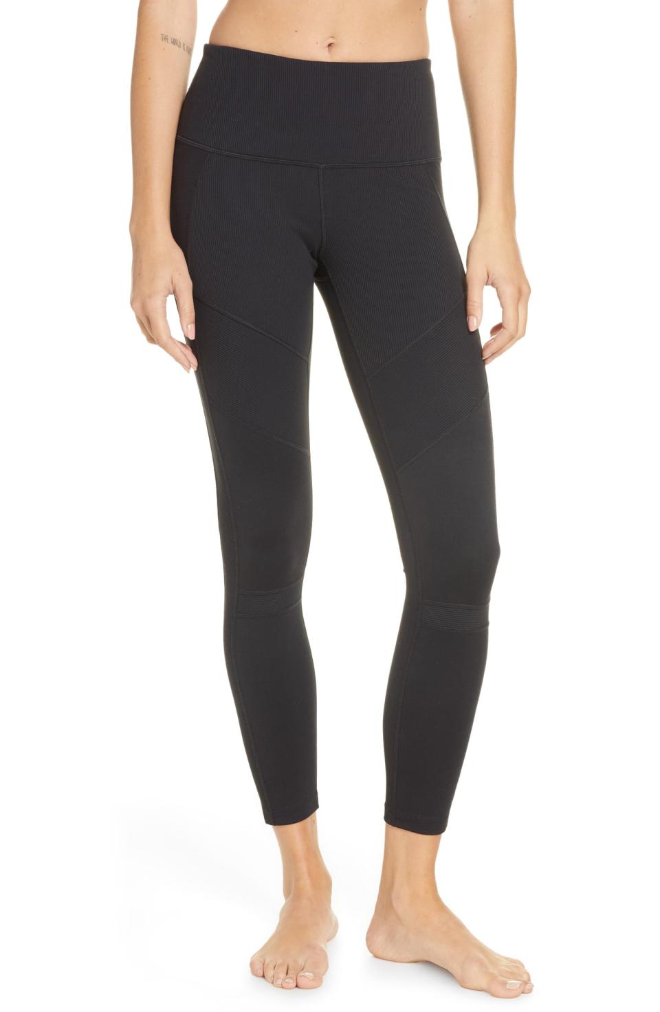 Zella Moto Ribbed High Waist Ankle Leggings. Image via Nordstrom.