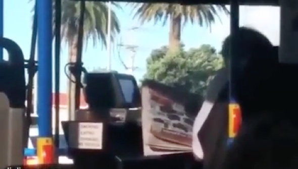 Bus driver reads newspaper at the wheel (video)