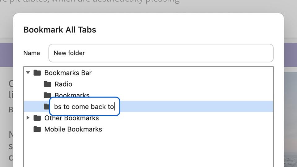 Bookmarks are one way to save your tabs in Chrome. Screenshot: Chrome