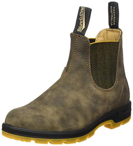 <p><strong>Blundstone</strong></p><p>amazon.com</p><p><strong>$163.28</strong></p><p><a href="https://www.amazon.com/dp/B007DIXZOA?tag=syn-yahoo-20&ascsubtag=%5Bartid%7C10055.g.36292464%5Bsrc%7Cyahoo-us" rel="nofollow noopener" target="_blank" data-ylk="slk:Shop Now;elm:context_link;itc:0;sec:content-canvas" class="link ">Shop Now</a></p><p>While they're an initial investment, Blundstone boots are designed to last through every season. The outer leather is available in 15 different shades. Reviewers say that these are great work or travel boots, especially loving the <strong>pull tabs for easy on/off.</strong> Note that the size chart is a bit confusing as it includes men's and women's sizing, so be careful when ordering to ensure you get your correct size! </p>