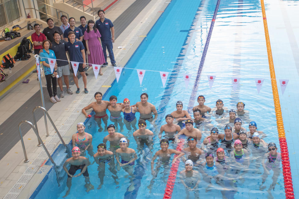 Singapore Aquatics launches its Performance Development Centre programme with Hwa Chong International School and AquaTech Swimming Club. (PHOTO: Singapore Aquatics)