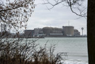 The Pickering Nuclear Generating Station, in Pickering, Ontario is seen Sunday, Jan. 12, 2020. Ontario Power Generation said an alert warning Ontario residents of an unspecified "incident" at the nuclear plant early Sunday morning was sent in error. (Frank Gunn/The Canadian Press via AP)
