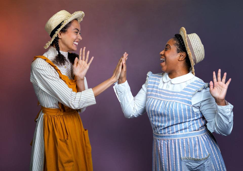 Left to right, Alloria Frayser (Nettie) and Arielle Crosby (Celie) in the Short North Stage production of “The Color Purple: The Musical," which opens this weekend.