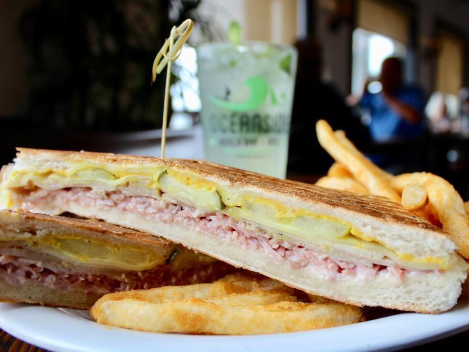 Cuban sandwich from Oceanside Beach Bar & Grill in Flagler Beach.