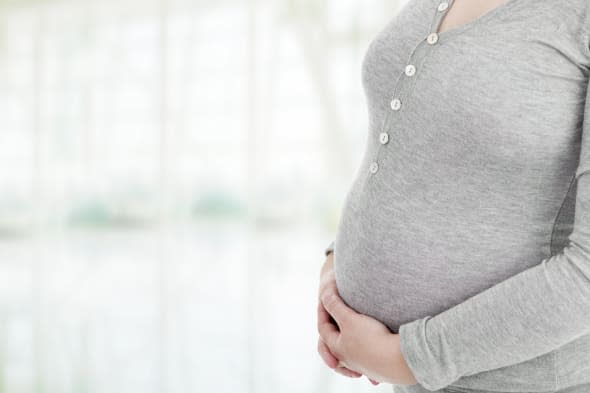 closeup of pregnant woman