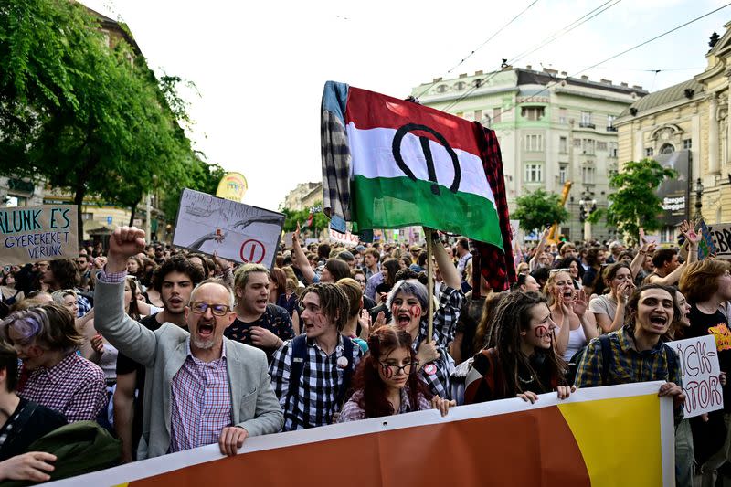 Protest against Hungarian government's 'Status Law' in Budapest