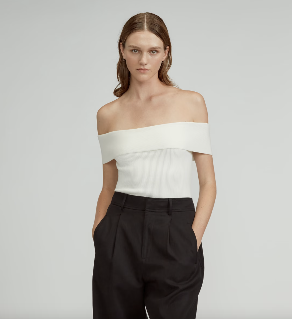 The Ribbed Cotton Off-The-Shoulder Top (photo via Everlane)