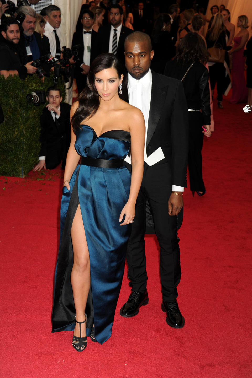 Kim Kardashian and Kanye West arriving at the Met Gala event at the Metropolitan Museum of Art in New York, USA.   (Photo by Dennis Van Tine/PA Images via Getty Images)