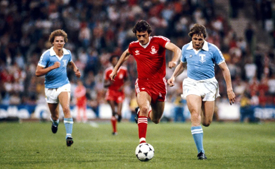 Francis races through the Malmo defence during the 1979 European Cup Final at the Olympic Stadium on May 30, 1979