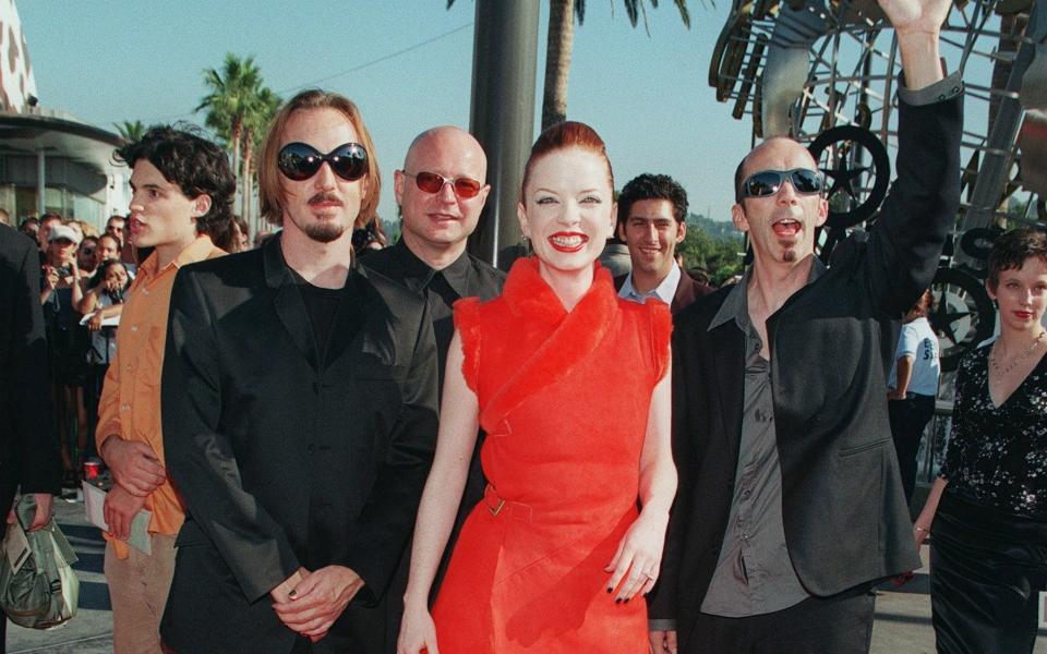 Manson with bandmates Butch Vig, Duke Erikson, and Steve Marker in 1998 -  Frank Trapper/Corbis